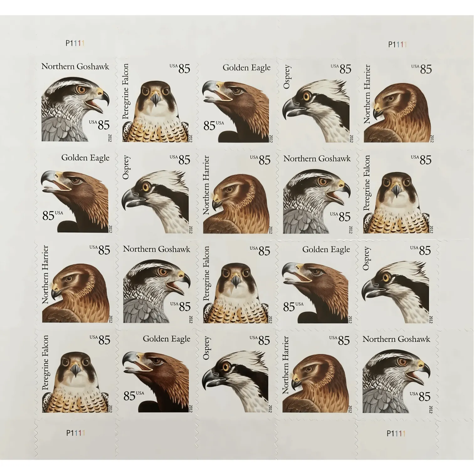 2012 BIRDS OF PREY Stamps 100 PCS - Forever Stamps