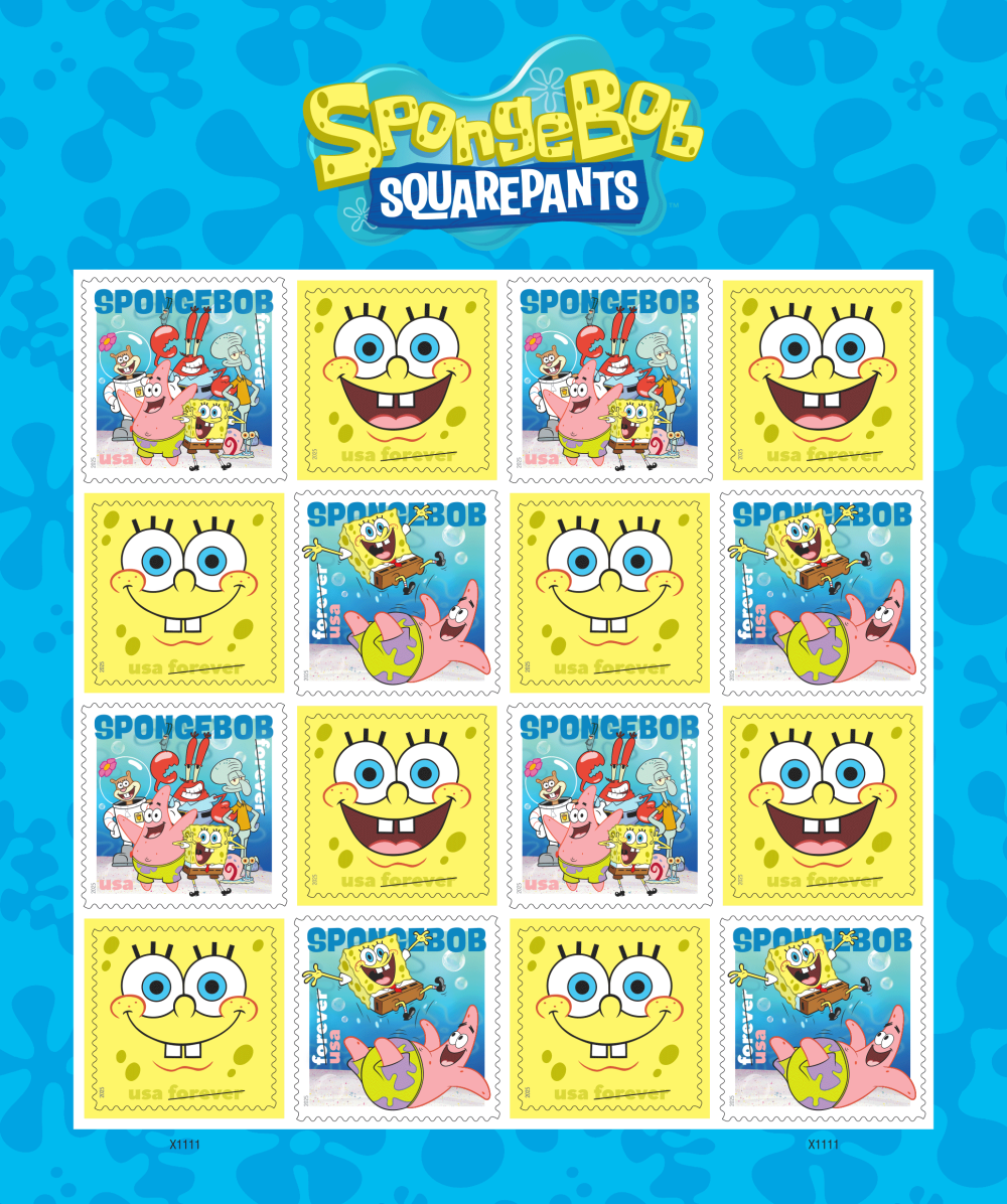 2025 SpongeBob Squarepants Stamps 80 pcs - Forever Stamps