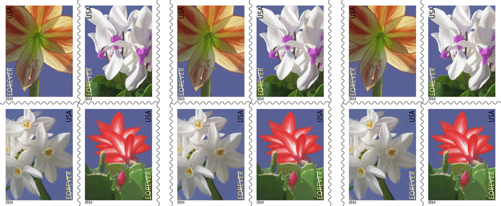 2014 Winter Flowers Stamps - Forever Stamps