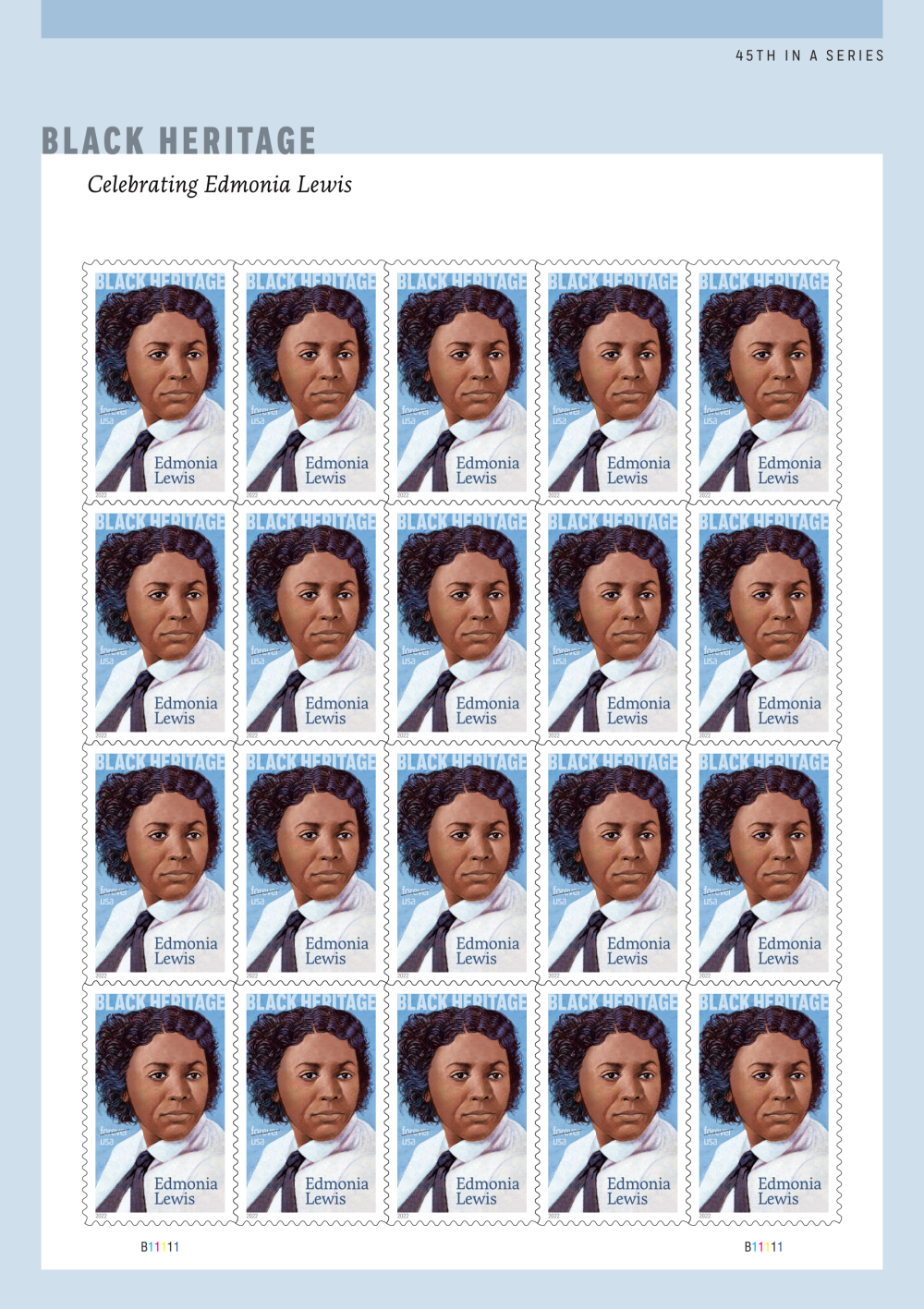 2022 Edmonia Lewis Stamps - Forever Stamps