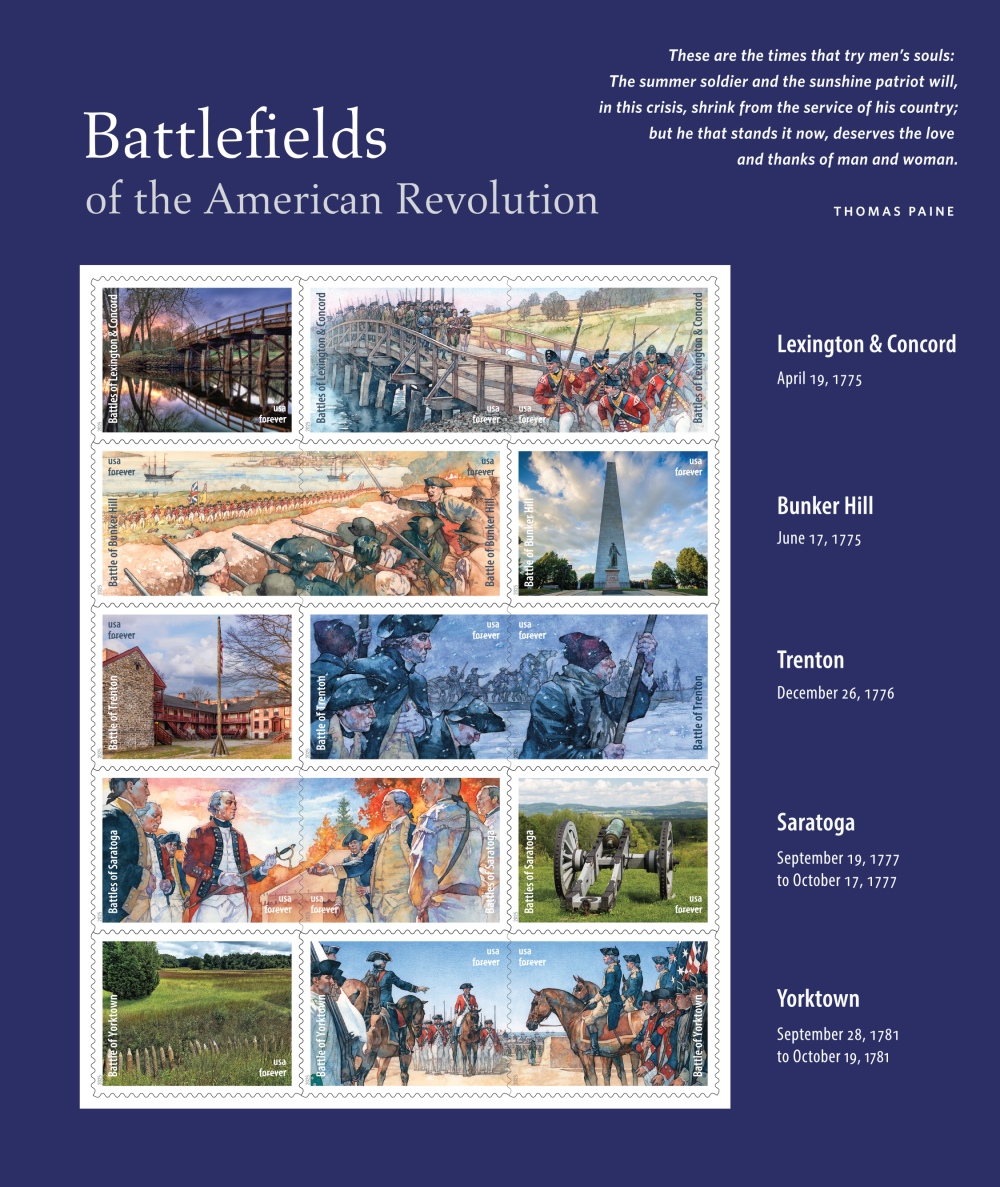 2025 Battlefields of the American Revolution Stamps - Forever Stamps